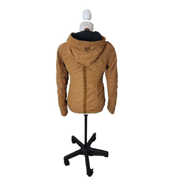 Aritzia TNA Platoon Womens Medium Brown Military Style Quilted Jacket Coat XS - Picture 6 of 15